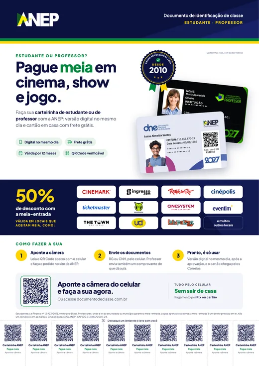 Cartaz da carteirinha