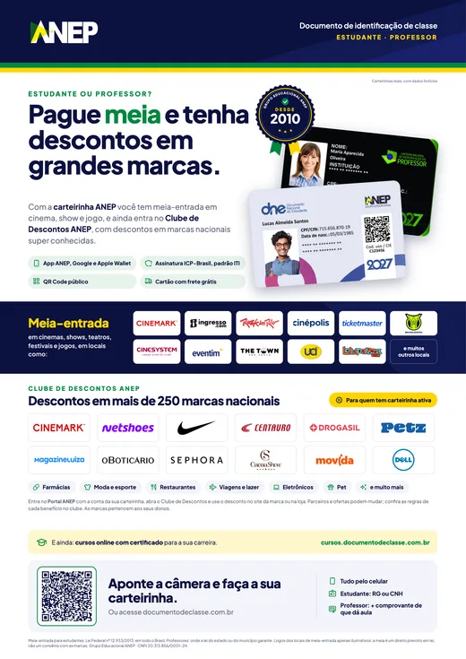Cartaz carteirinha + Clube de Descontos
